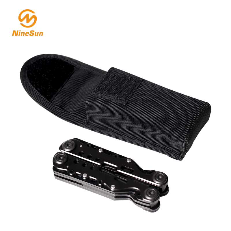 Pequeña funda de cuchillo plegable de nylon negro