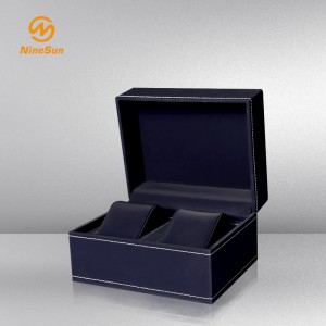 Cajas de embalaje clásicas del reloj del color azul con dos almohadas de encargo -WT-180004